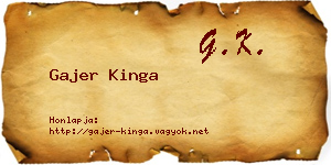 Gajer Kinga névjegykártya